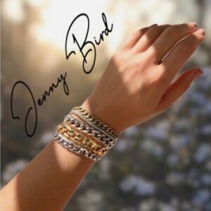 Jenny Bird Multi-Chain Austin Mixed Metal Chain Cuff Bracelet, Silver, Bronze